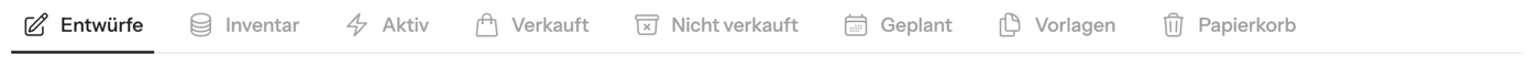 Die Reiterzeile über der Artikelliste mit allen acht Reitern.