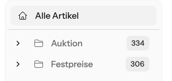 Die Ordnerleiste: neben jedem Ordner steht seine Gesamtzahl.